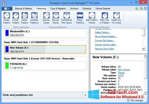 Screenshot Paragon Hard Disk Manager Windows 8.1