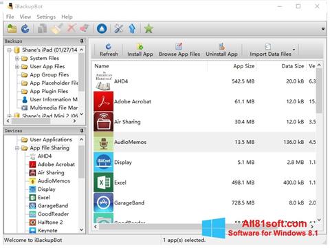 Screenshot iBackupBot Windows 8.1