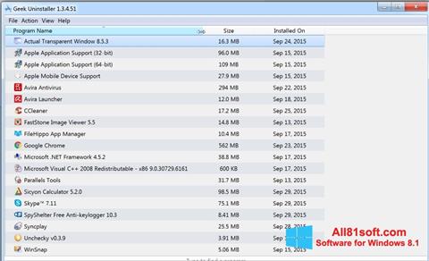 Screenshot Geek Uninstaller Windows 8.1