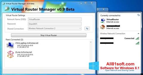 Screenshot Virtual Router Manager Windows 8.1