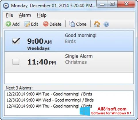 Screenshot Free Alarm Clock Windows 8.1