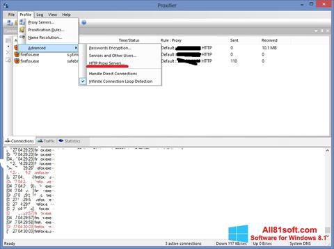Screenshot Proxifier Windows 8.1