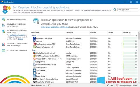 Screenshot Soft Organizer Windows 8.1